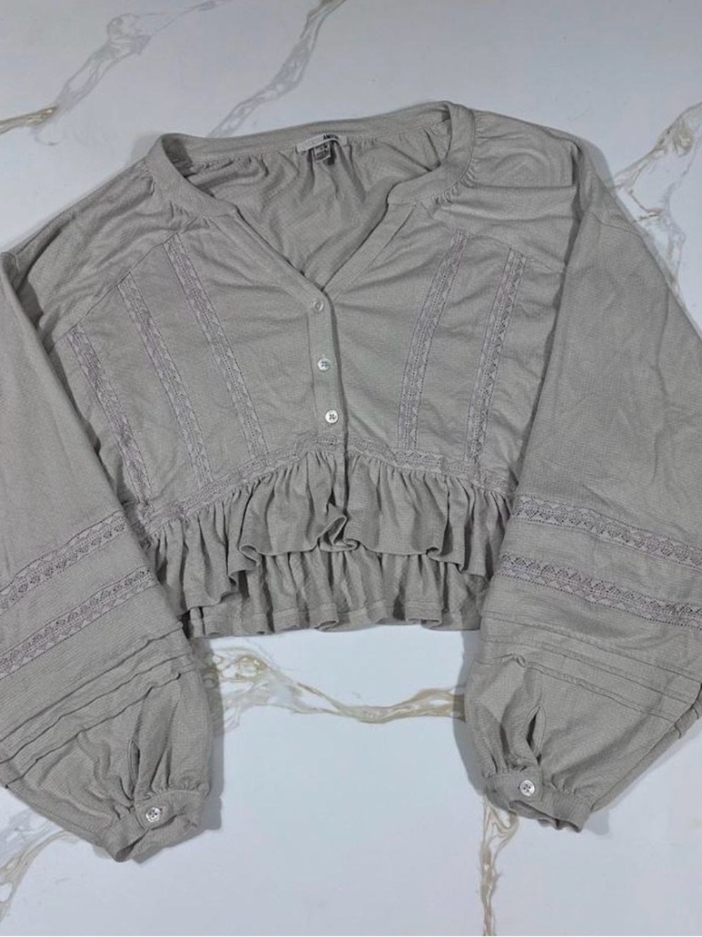 Amuse Society Slouchy Boho Peasant Blouse (Small)